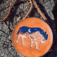Tooled Leather Round Bag, Canteen Purse