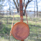 Tooled Leather Round Bag, Canteen Purse