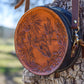 Tooled Leather Round Bag, Canteen Purse