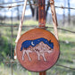 Tooled Leather Round Bag, Canteen Purse