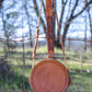 Tooled Leather Round Bag, Canteen Purse